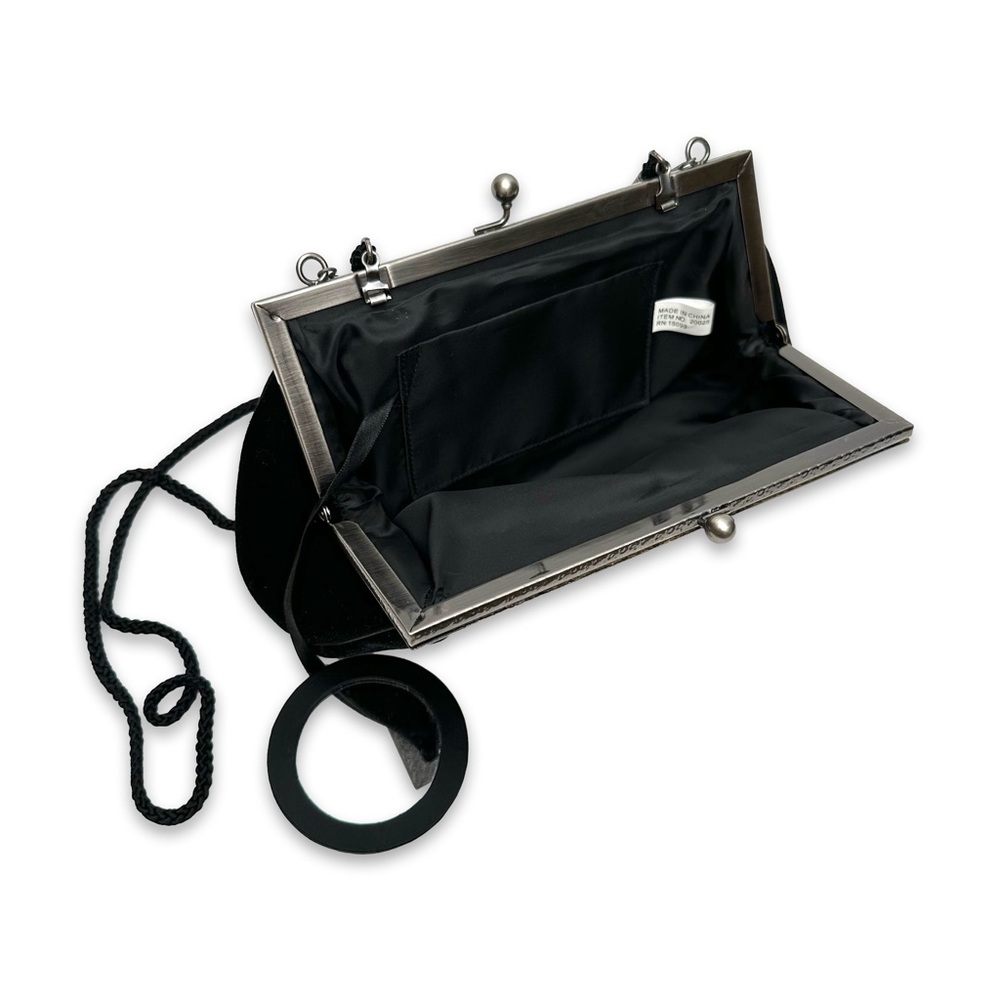 Black velvet evening bag - Picture 2 of 5